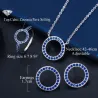 Classic round jewelry set - necklace / earrings / ring - with cubic zirconia