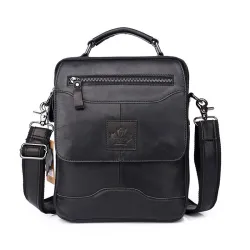 Elegant shoulder bag - with zippers - genuine leather