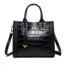Elegant shoulder bag - genuine leather - stone pattern