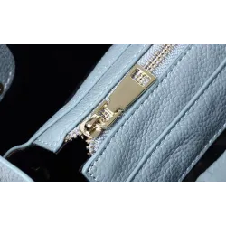 Elegant shoulder bag - genuine leather - stone pattern