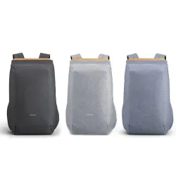 Fashionable backpack - bag for 15'' laptop - with USB charging port - waterproof