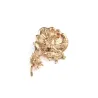 Small enamel flower with crystals - vintage brooch
