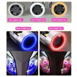 Motorcycle light bulb - Angel Eye LED - red / blue - H4 / BA20D