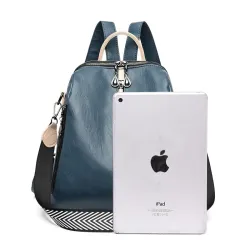 Multifunctional backpack - leather shoulder bag - with zippersBackpacks