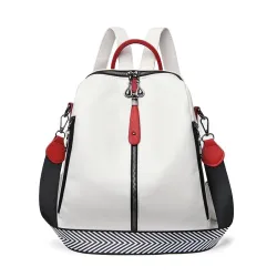 Multifunctional backpack - leather shoulder bag - with zippersBackpacks