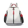 Multifunctional backpack - leather shoulder bag - with zippersBackpacks