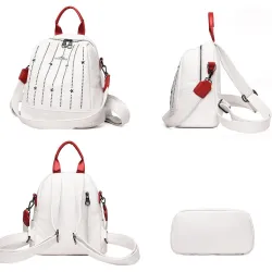 Luxurious multifunctional backpack - shoulder bag - with rivets - genuine leatherBackpacks