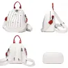 Luxurious multifunctional backpack - shoulder bag - with rivets - genuine leatherBackpacks