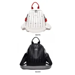 Luxurious multifunctional backpack - shoulder bag - with rivets - genuine leatherBackpacks