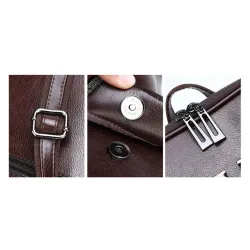 Luxurious vintage backpack - leather shoulder bag - with decorative V letterBackpacks
