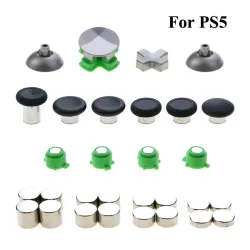 Metal buttons - thumb grips - analog stick - D-Pad button - replacement parts - for PS5 Controller Gamepad