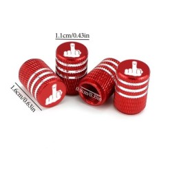 Car tire valves - aluminum caps - middle finger - 4 pieces