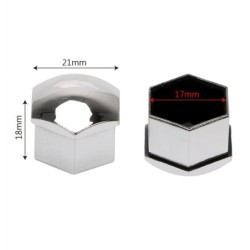 Car rim cover - protective nuts - with clip - 17mm - 20 pieces