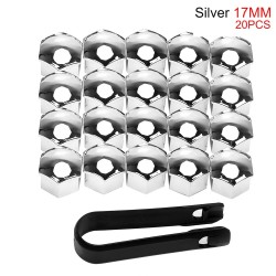 Car rim cover - protective nuts - with clip - 17mm - 20 pieces