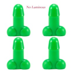 Car tire wheel valves - luminous caps - penis shaped - 4 piecesValve caps