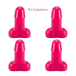 Car tire wheel valves - luminous caps - penis shaped - 4 piecesValve caps