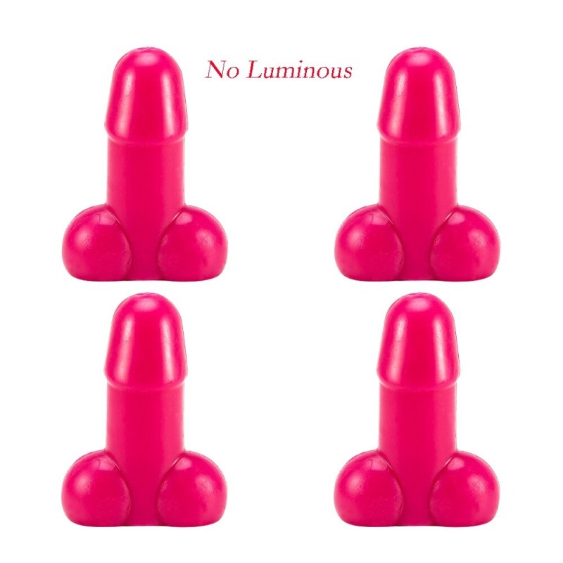Car tire wheel valves - luminous caps - penis shaped - 4 piecesValve caps