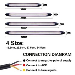 Car turn signal lights - dual mode / color - LED - DRL - 12V - 2 piecesDaytime Running Lights (DRL)
