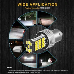 Car light bulb - waterproof - LED - DRL - P21W 1156 BA15S - 12V DC - 2 pieces