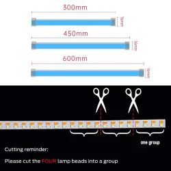 Car LED strip - DRL - turn signal light - flexible - waterproof - 12V - 2 pieces