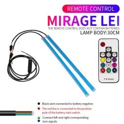Car LED strip light - flexible - waterproof - DRL - RGB - Bluetooth control / remote - 12V - 2 piecesLED strips