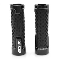 Motorcycle handlebar grips - aluminum / rubber - 22mm - for Suzuki / universal