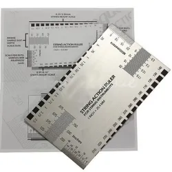 Guitar measuring ruler - string conversion chart - stainless steel