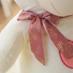 Plush bear - with embroidered hearts / colorful LED lights - toy