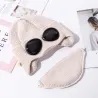 Warm winter knitted hat - with glasses - ears / mouth protectionDiagnosis