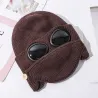 Warm winter knitted hat - with glasses - ears / mouth protectionDiagnosis