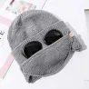 Warm winter knitted hat - with glasses - ears / mouth protectionDiagnosis