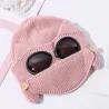 Warm winter knitted hat - with glasses - ears / mouth protectionDiagnosis