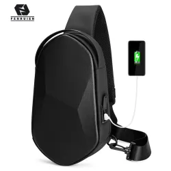 Fenruien - shoulder / crossbody bag - with USB charging port - waterproof