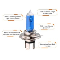 Halogen bulb - H7 - H4/9003/HB2 Hi/Lo - 12V - car / motorcycle headlight lamp