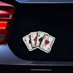 Car vinyl sticker - Aces playing cards - waterproofStickers