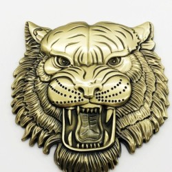 Bil / motorcykel mærkat - metal emblem - 3D tigerhoved