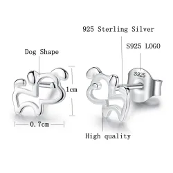 Små hundeformede øreringe - 925 sterling sølv