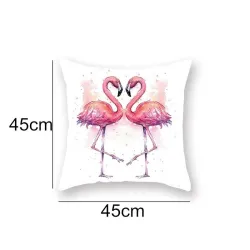 Pyntepudebetræk - med pink flamingo - 45 * 45cm
