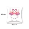 Pyntepudebetræk - med pink flamingo - 45 * 45cm