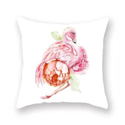 Pyntepudebetræk - med pink flamingo - 45 * 45cm