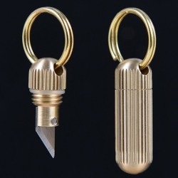 Nøglering med minikniv - rustfrit stål