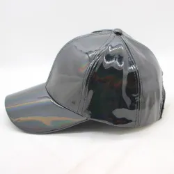 Rainbow baseball cap - patent leather - hip-hop styleHats & Caps
