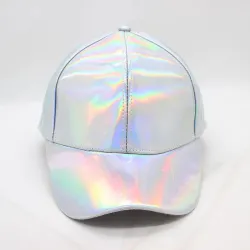 Rainbow baseball cap - patent leather - hip-hop styleHats & Caps