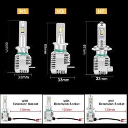 Car / motorcycle LED bulb - 6000K - CSP chip - H1 / H3 / H7 / H11 / H4/9003/HB2 Hi/Lo / 9006/HB4 - 2 piecesH1
