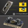 Biloplader - to USB-porte - stik med blå LED-indikator - DC5V/3.1A - 12V