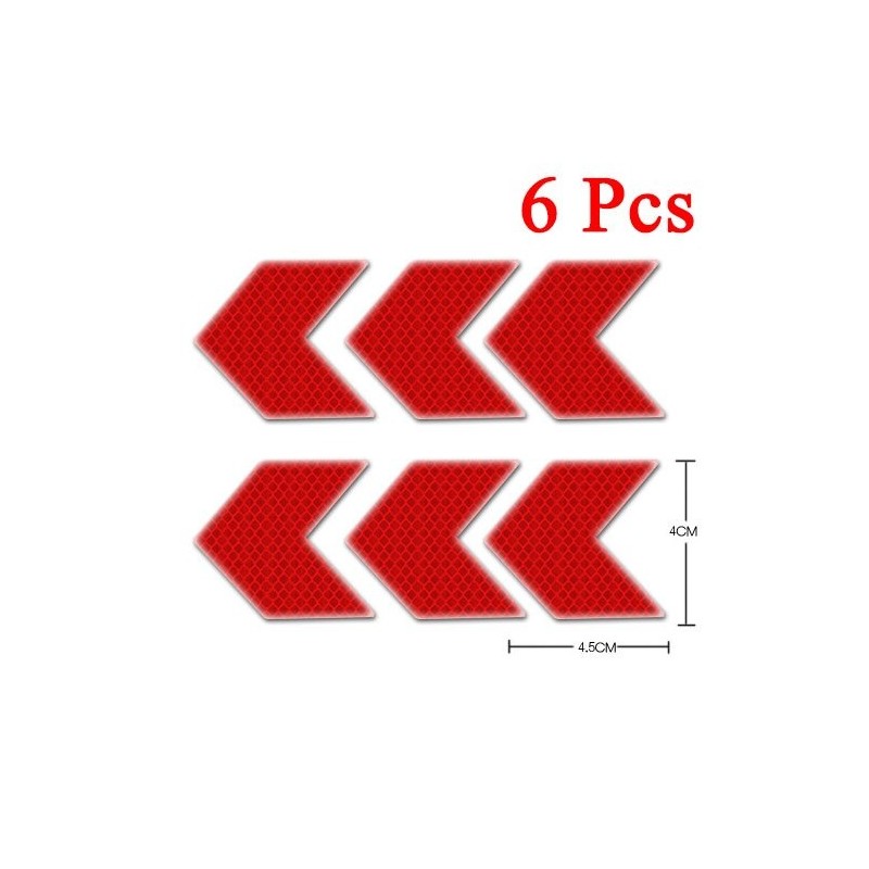 Reflective arrow - self adhesive sticker - safety - warning - for cars / motorcycles / bikes / clothesStickers
