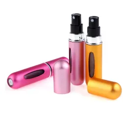 Mini tom parfumeflaske - genopfyldelig - med forstøver - aluminiumsbeholder - 5ml