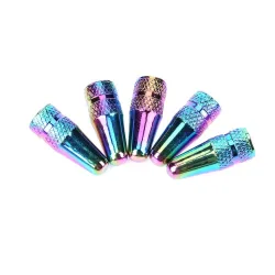Bicycle valve caps - aluminum - rainbow colors - 5 piecesBicycle