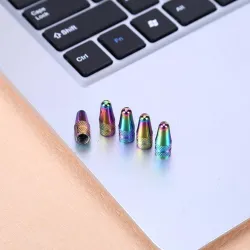 Bicycle valve caps - aluminum - rainbow colors - 5 piecesBicycle