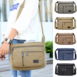 Retro canvas taske - justerbar skulderrem